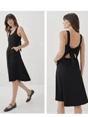 Pact Black Sleeveless Midi Dress with Back Tie
